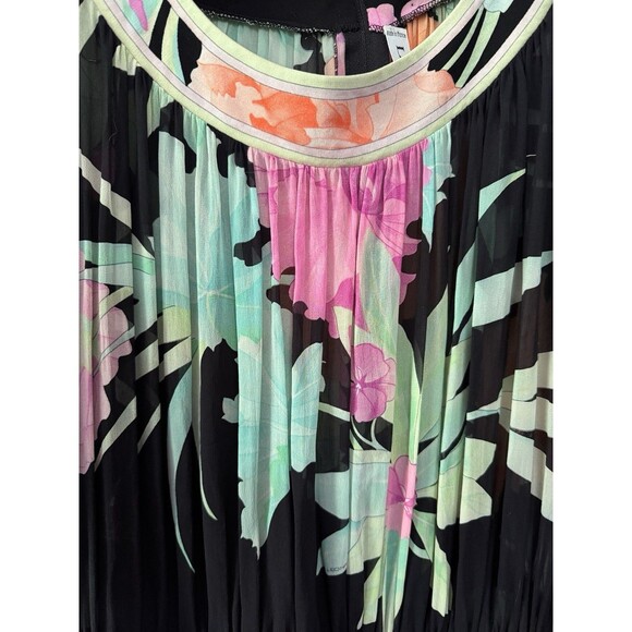 Vintage Leonard Paris Silk Jersey Dress Made in France M/L Floral - Picture 4 of 10